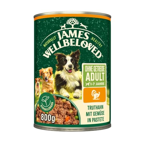 JAMES WELLBELOVED 6 x 800g Hund Dose Nassfutter ohne Getreide, Truthahn in Pastete JAMES WELLBELOVED 6 x 800g Hund Dose Nassfutter ohne Getreide, Truthahn in Pastete von James Wellbeloved