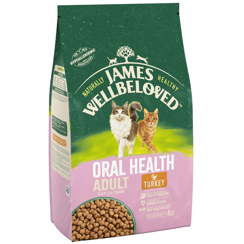James Wellbeloved Adult Cat Oral Health Truthahn & Reis - 4 kg von James Wellbeloved