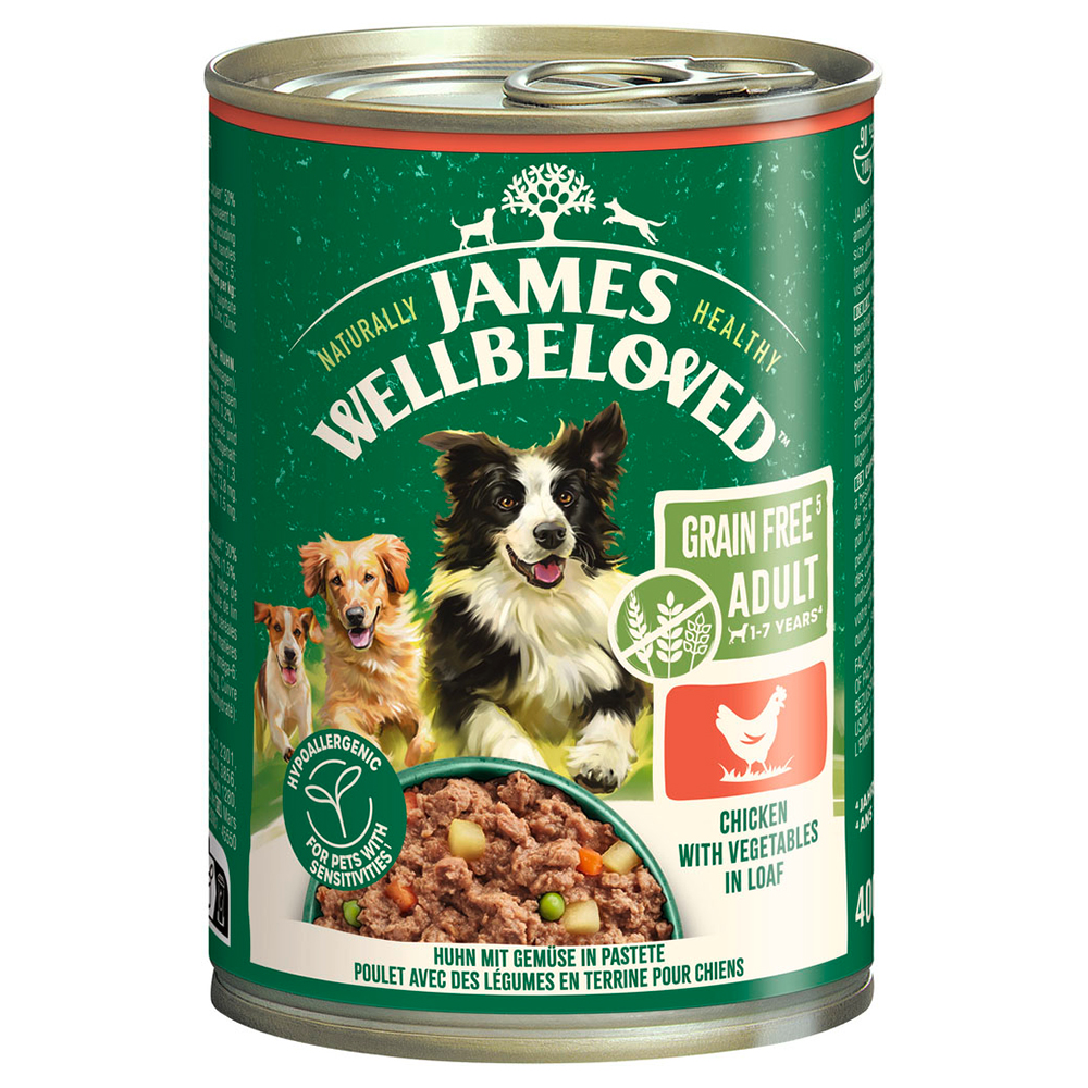 James Wellbeloved Adult Dog Grain Free Hypoallergenic Huhn in Pastete - 6 x 400 g von James Wellbeloved