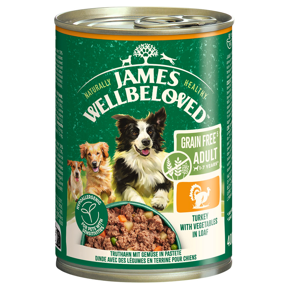 James Wellbeloved Adult Dog Grain Free Hypoallergenic Truthahn in Pastete - 6 x 400 g von James Wellbeloved