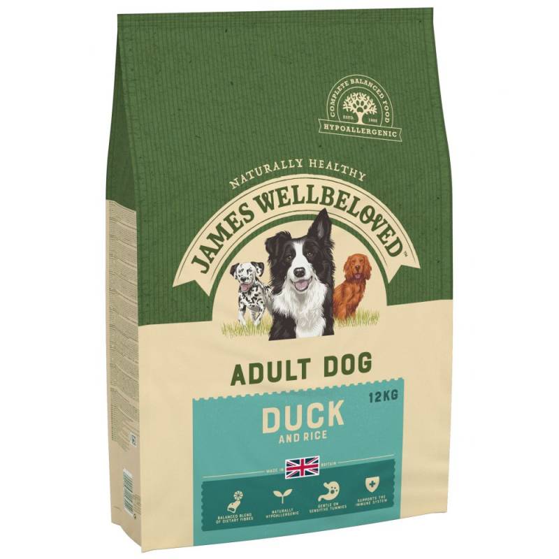 James Wellbeloved Adult Dog Hypoallergenic Ente & Reis - 12 kg von James Wellbeloved