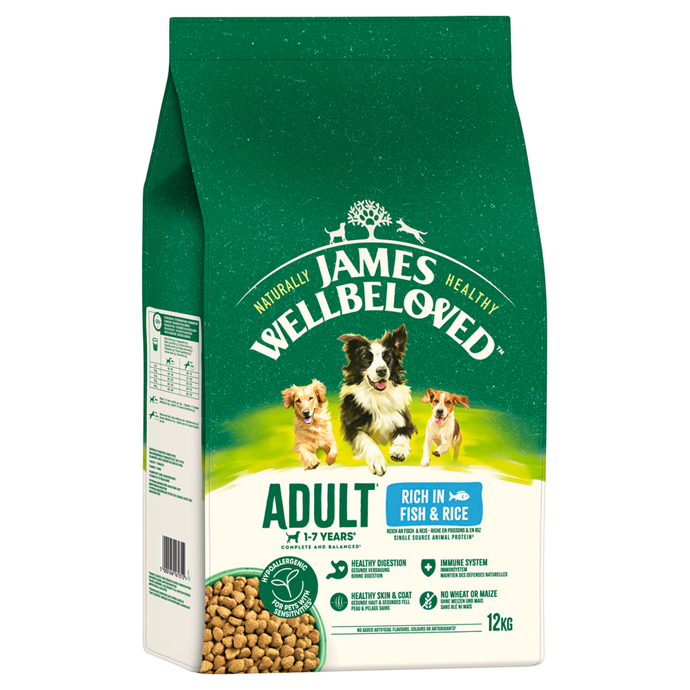 James Wellbeloved Adult Dog Hypoallergenic Fisch & Reis - 12 kg von James Wellbeloved