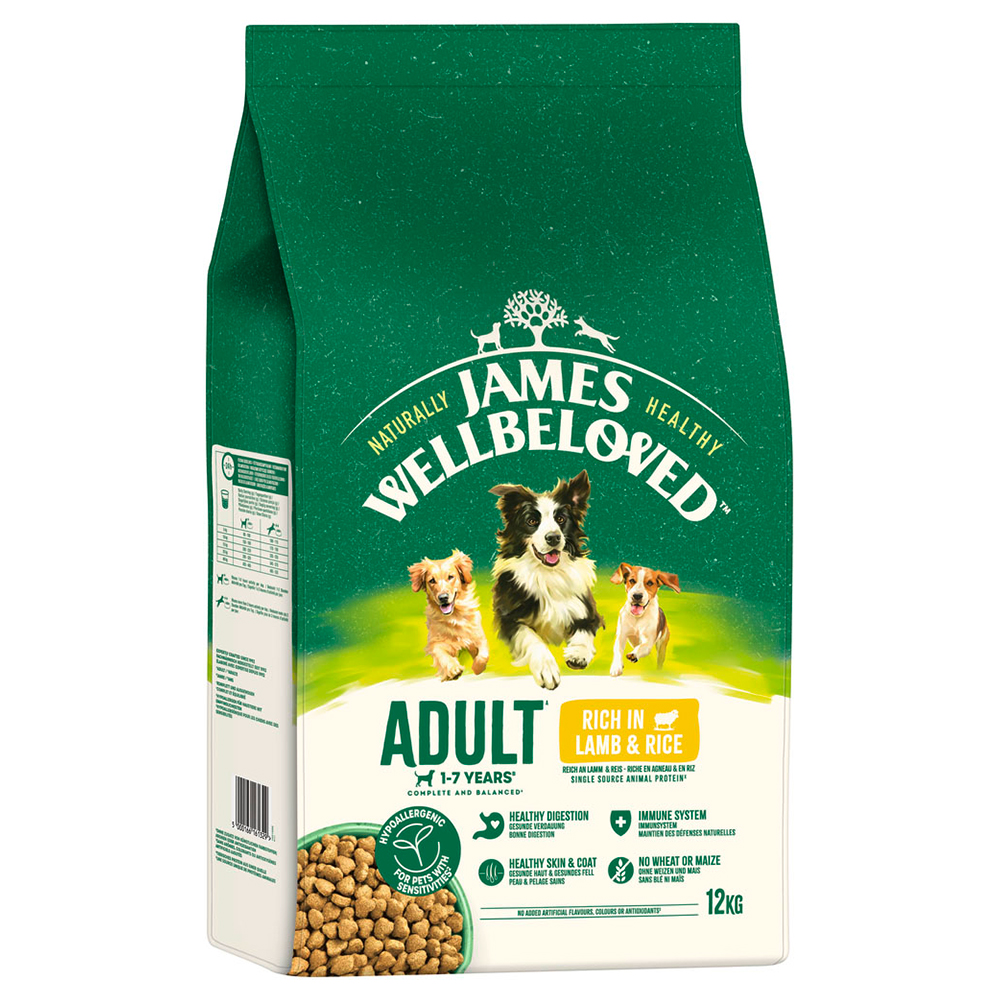 James Wellbeloved Adult Dog Hypoallergenic Lamm & Reis - 12 kg von James Wellbeloved