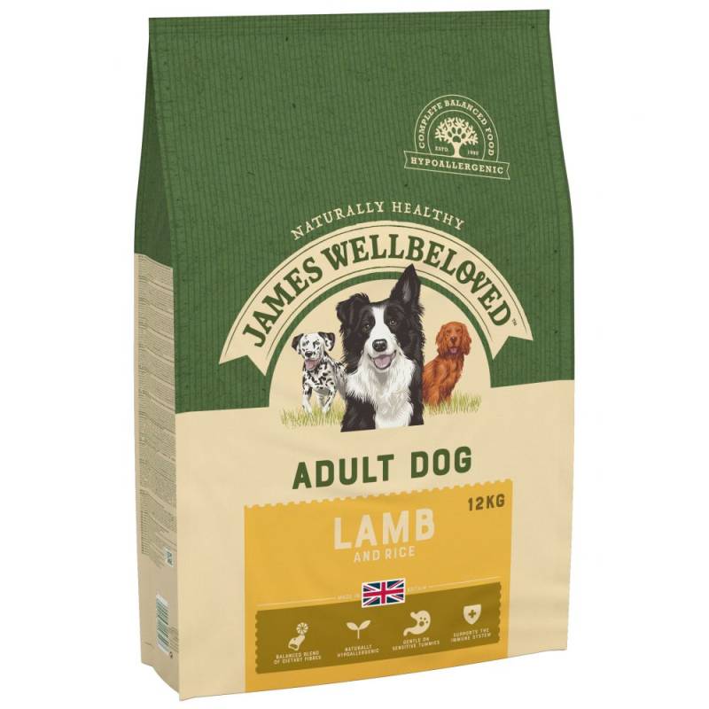 James Wellbeloved Adult Dog Hypoallergenic Lamm & Reis - Sparpaket: 2 x 12 kg von James Wellbeloved