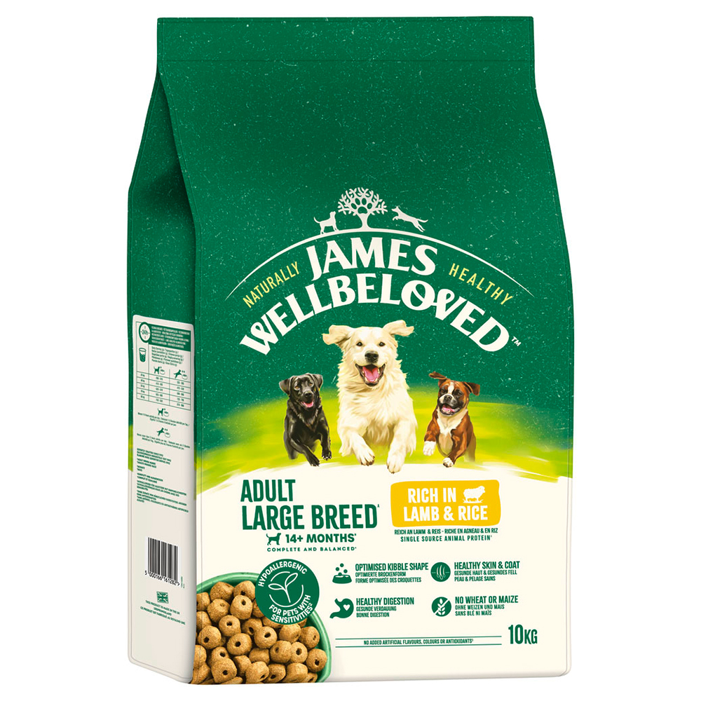 James Wellbeloved Adult Large Breed Dog Hypoallergenic Lamm & Reis - 10 kg von James Wellbeloved