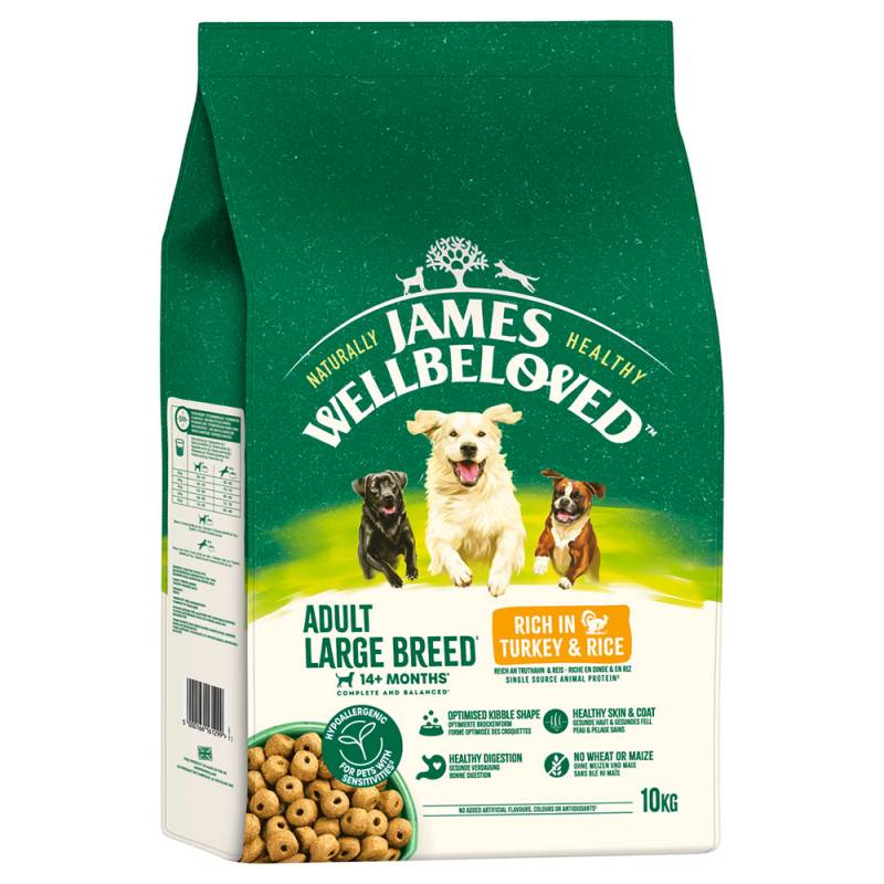 James Wellbeloved Adult Large Breed Dog Hypoallergenic Truthahn & Reis - 10 kg von James Wellbeloved