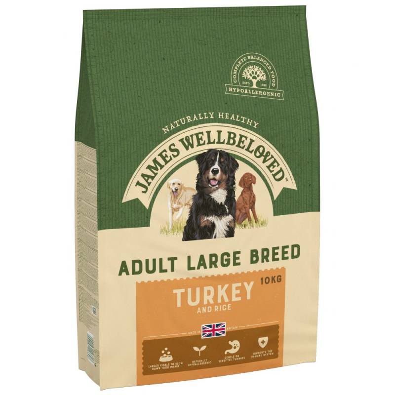 James Wellbeloved Adult Large Breed Dog Hypoallergenic Truthahn & Reis - 10 kg von James Wellbeloved