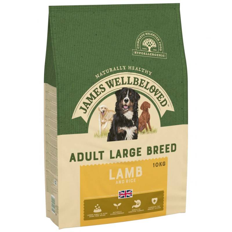 James Wellbeloved Adult Large Breed Dog Hypoallergenic Lamm & Reis - Sparpaket: 2 x 10 kg von James Wellbeloved