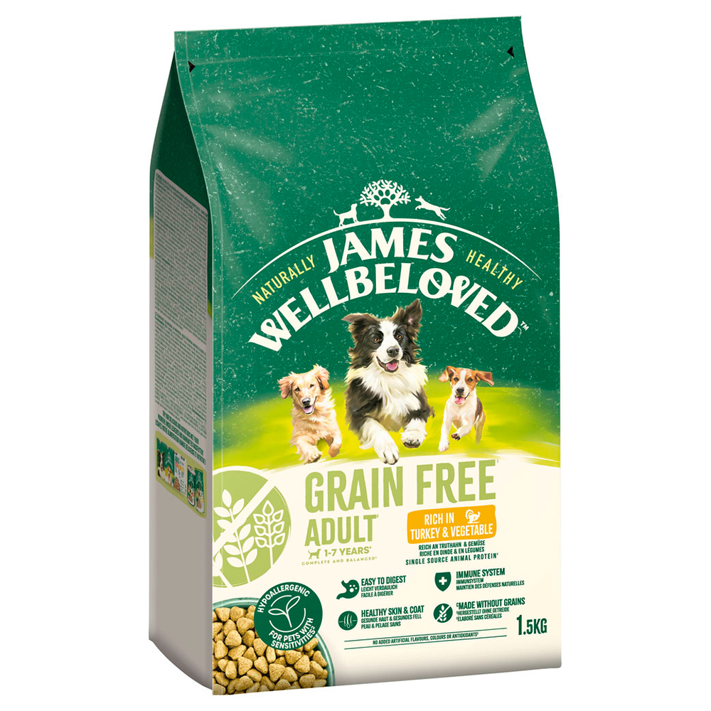 James Wellbeloved Grain Free Adult Dog Hypoallergenic Truthahn & Gemüse - 1,5 kg von James Wellbeloved