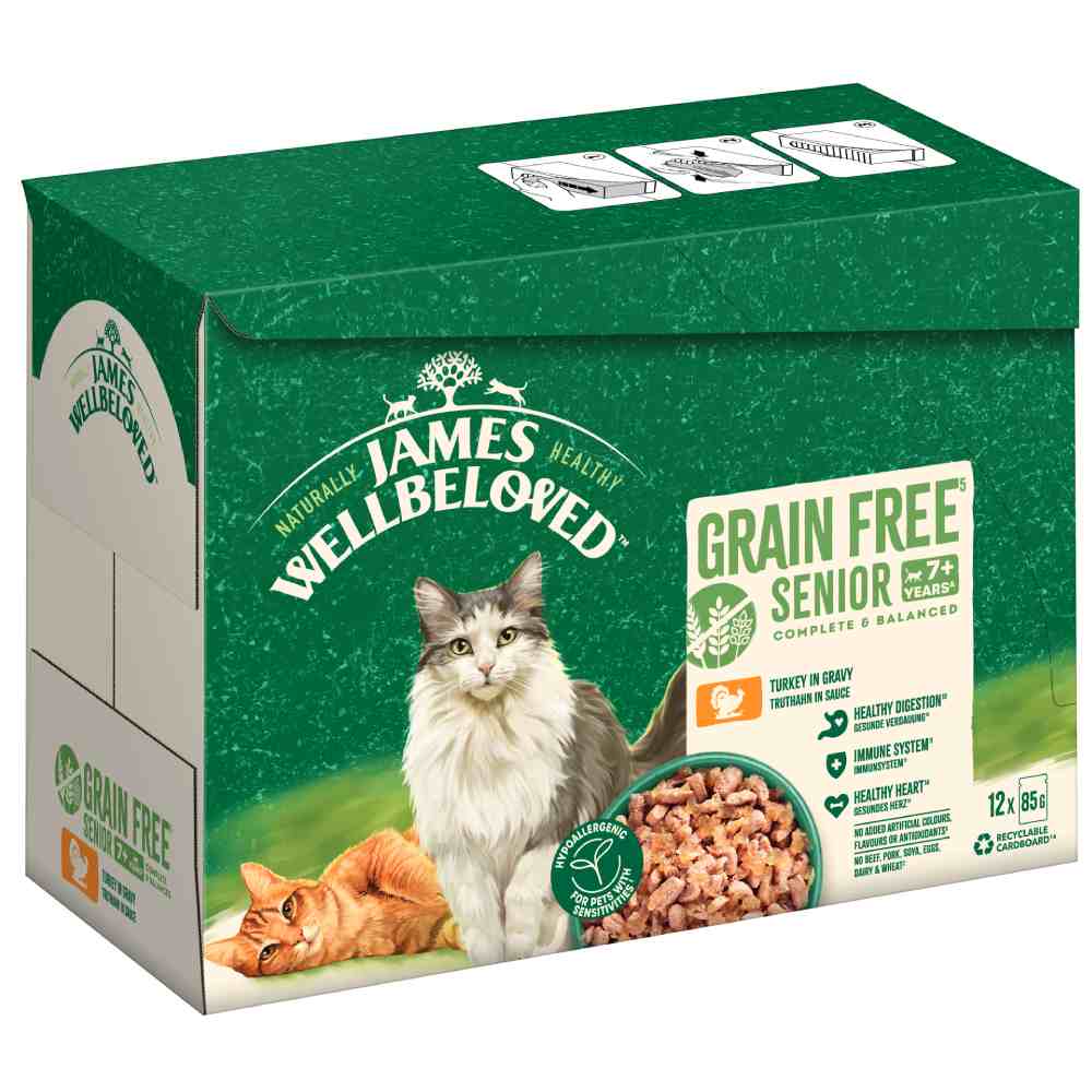 James Wellbeloved Grain Free Senior Cat Hypoallergenic Truthahn - 12 x 85 g von James Wellbeloved