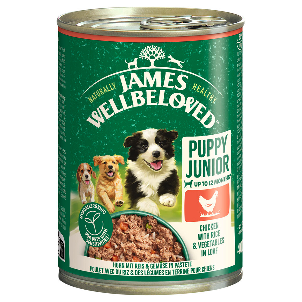 James Wellbeloved Junior Dog Hypoallergenic Huhn in Pastete -  6 x 400 g von James Wellbeloved