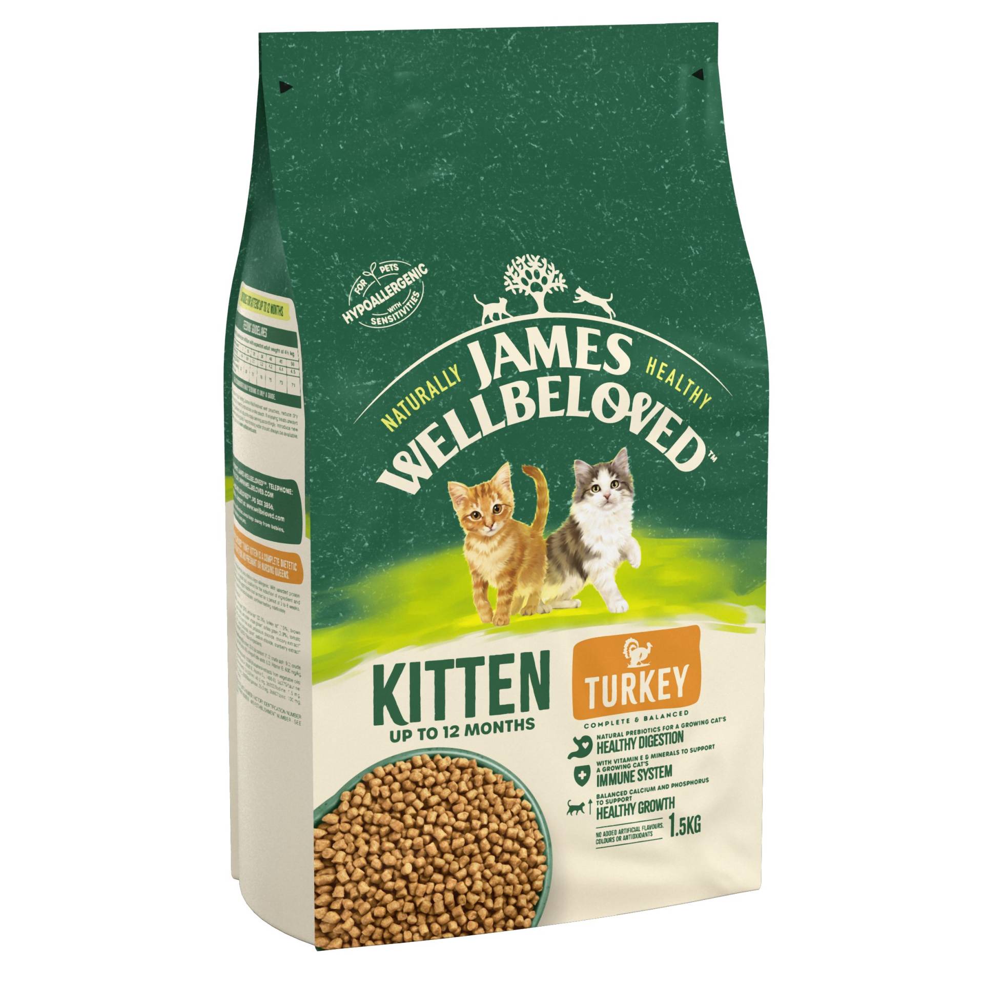 James Wellbeloved Kitten Truthahn & Reis - Sparpaket: 2 x 1,5 kg von James Wellbeloved