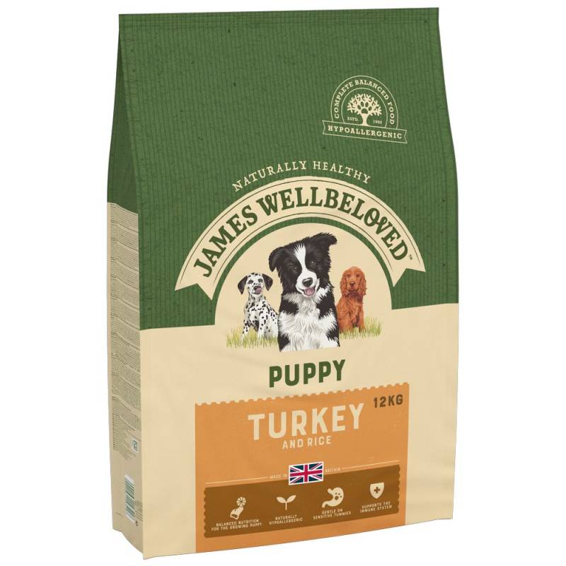 James Wellbeloved Puppy Dog Hypoallergenic Truthahn & Reis - Sparpaket: 2 x 12 kg von James Wellbeloved