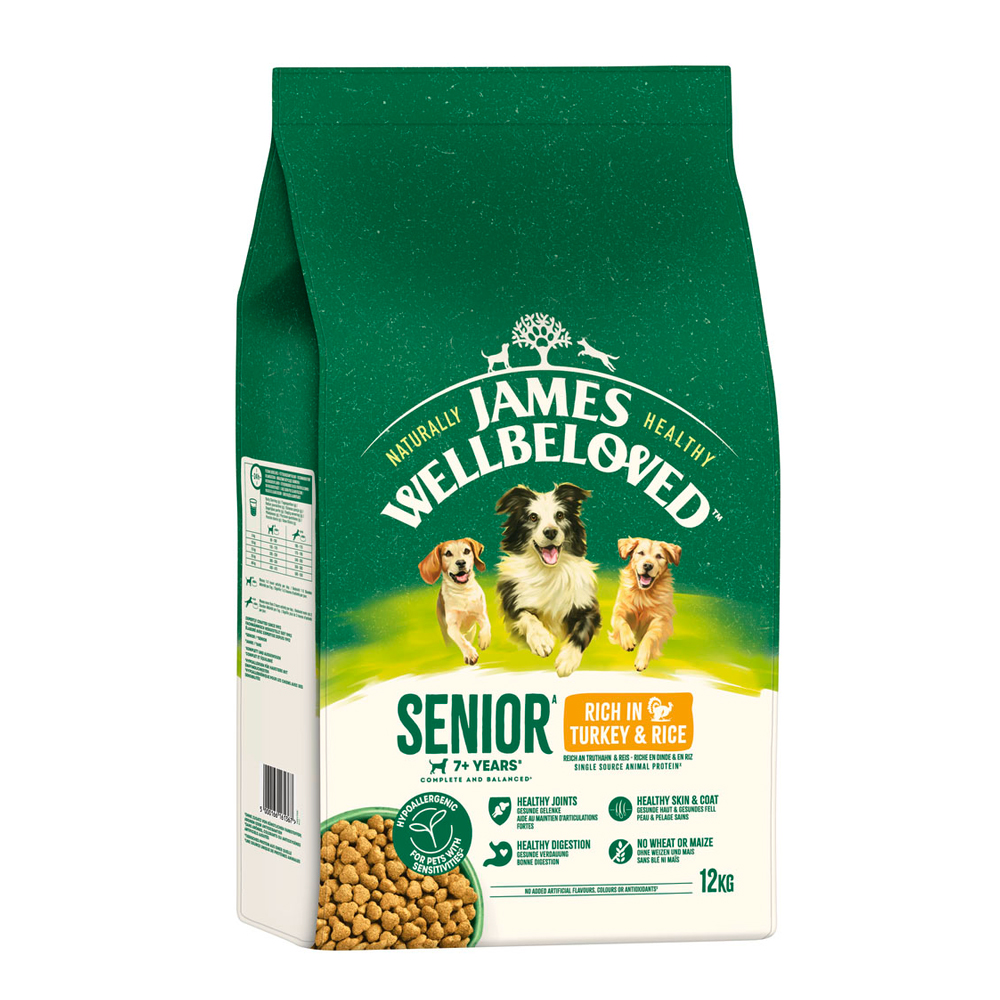 James Wellbeloved Senior Dog Hypoallergenic Truthahn & Reis - 12 kg von James Wellbeloved