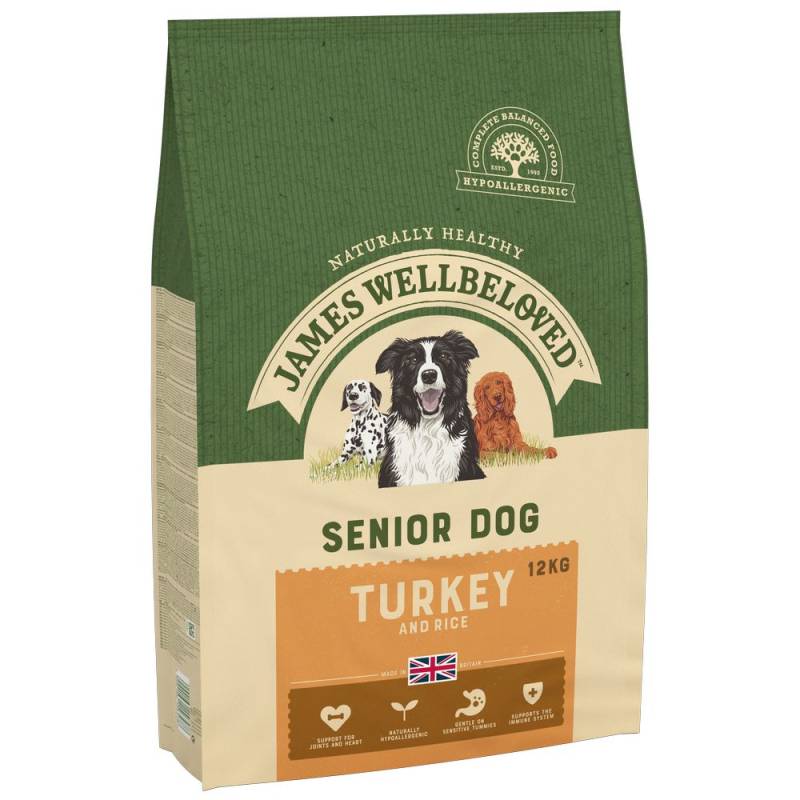 James Wellbeloved Senior Dog Hypoallergenic Truthahn & Reis - Sparpaket: 2 x 12 kg von James Wellbeloved