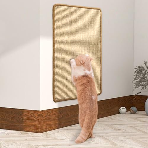 JanYoo Katze Kratzschutz Katzenkratzmatte Sisal Katzenkratzmatte Kratzmatte für Katze Katzenkratzmatte für Sofa Möbel Tür Kratzschutz 60 × 40 cm(Beige) von JanYoo