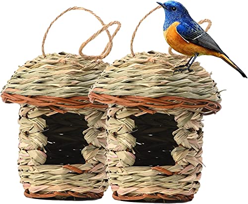 Vogelfutterspender für kleine Vögel, Vogelhäuser für Garten, hängende Vogelfutterstation Vogelhäuschen Rotkehlchen, aus natürlichen umweltfreundlichen Materialien (5 Stück) (2) von Jannity
