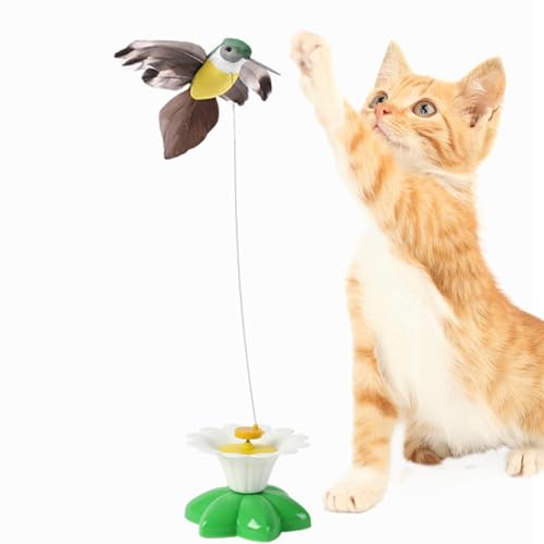 Elektrisches Vogelspielzeug – Katzen-Trainingsspielzeug, drehbarer fliegender Vogel | Vogelchasse, Kätzchen, Spielspielzeug mit hellen Farben und 360-Grad-Drehung, elektrisches interaktives von Janurium