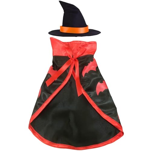 Halloween-Hundekleidung – Kätzchen-Cosplay-Kostüm | Hundekleidung, Umhang mit Fledermausmuster, für Halloween-Atmosphäre mit Kürbismuster für Kaninchen von Janurium