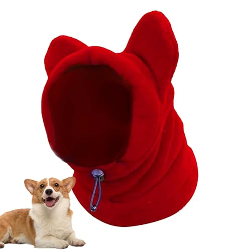 Hund Winterhut - Leichter Hund Schneehut | Dickes gemütliches Fleece Dog Hood | Waschbarer kaltes Wetter Hals wärmerer Schal für mittelgroße Hunde Welpe von Janurium