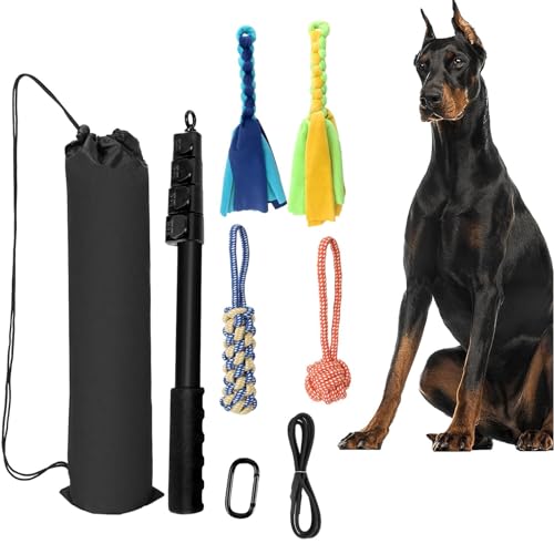 Hundestab-Spielzeug – leichtes Hundestangen-Spielzeug, einziehbarer Hunde-Zauberstab | Hunde-Tauziehspielzeug ausziehbar, Hunde-Teaser-Zauberstab einziehbar, Flirt-Stick, Hunde-Agility-Ausrüstung für von Janurium