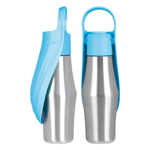 Hundewasserflasche – 27oz Reise-Haustierwasserflasche, Edelstahl-Wasserspender | Wasserflasche mit guter Dichtungsleistung, Haustierzubehör, 2-in-1-Hundewassernapf für Parks, Gärten, Gehwege von Janurium