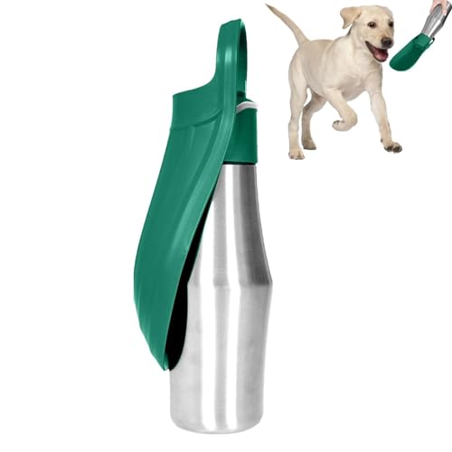 Hundewasserflasche – 27oz Reise-Haustierwasserflasche, Edelstahl-Wasserspender | Wasserflasche mit guter Dichtungsleistung, Haustierzubehör, 2-in-1-Hundewassernapf für Parks, Gärten, Gehwege von Janurium