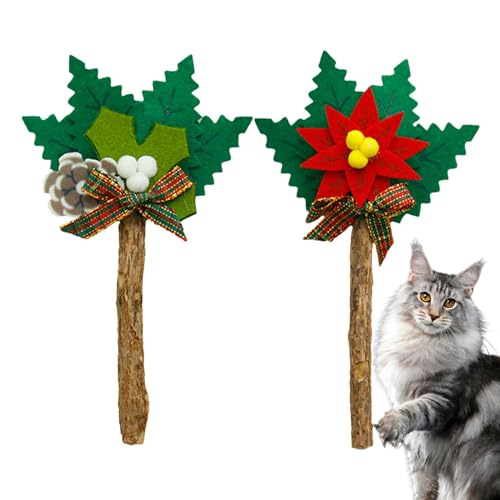 Janurium Katzenminzestäbchen für Indoor-Katzen – weiches Filz-Kauspielzeug, 2 x Katzenminze-Spielzeug, natürliches Silbervinestäbchen, niedlich, interaktiv für Indoor-Katzen von Janurium