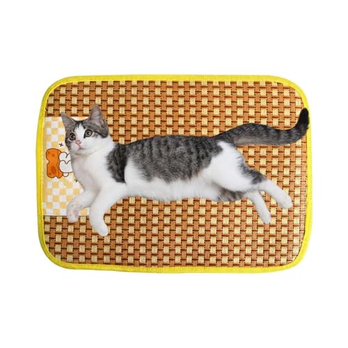 Janurium Kühlmatte für Haustiere, Kühlmatte für Hunde, Kühldecke Cool Pet Pad, Rutschfestes Haustierbett-Mattenkissen, Rattan-Hundekühlkissen, Haustierkühlmatte, Katzenkühlmatte, Haustierbedarf von Janurium