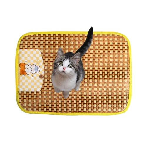 Janurium Kühlmatte für Haustiere, Kühlmatte für Hunde - Kühldecke Cool Pet Pad - Haustierbettmatte, Rattan-Hundekühlkissen, Katzenkühlmatte, Haustierkühlmatte für Zwinger/Sofa/Bett/Boden/Autositze von Janurium