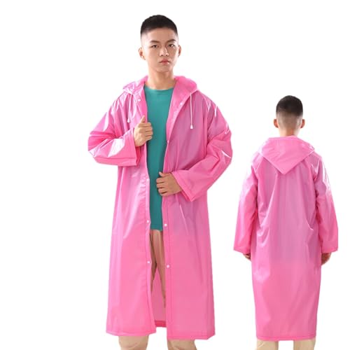 Janurium Regenponchos für Erwachsene, wiederverwendbar, wiederverwendbar, wasserdicht, mit Kapuze, leichter Regenmantel für Erwachsene, Regenbekleidung für Männer, Frauen, Teenager von Janurium