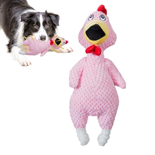 Janurium Schreiendes Huhn-Hundespielzeug – Huhn-Hundespielzeug | Quietschendes Hundespielzeug – Hundespielzeug mit Quetschgeräusch, schreiendes Huhn, Kautrainingsspielzeug für Haustiere, Po von Janurium