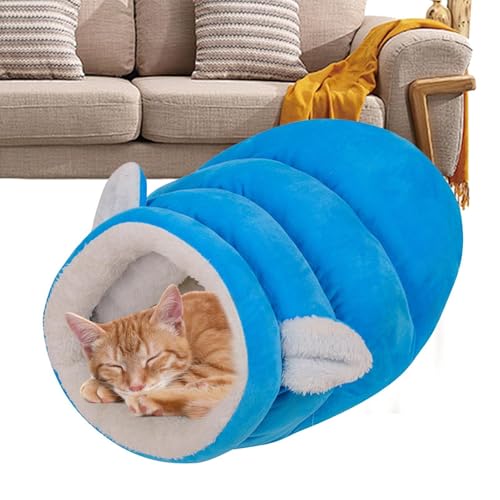 Katzenschlafsack, Katzennestbett - Kätzchenbett Winterkatzenbett | Katzenhöhlenbett halbgeschlossen, Katzenschlafbett Katzensack, Katzennestbett, warmes Katzenbett, Hundeschlafsack von Janurium