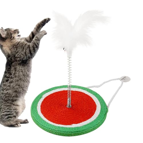 Kratzmatte für Katzen, Katzenspielzeug aus Federn – Teaser-Spielzeug für Katzen | interaktives Katzenfederspielzeug für das Kätzchen mit Spaß beim Spielen von Janurium