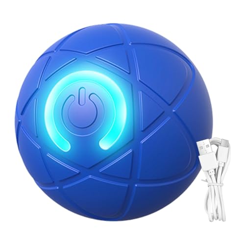 Rollendes Ball-Hundespielzeug – leichtes interaktives USB-Hundeballspielzeug | Langlebiger, wiederaufladbarer interaktiver Hundespielzeug-Hundeball mit LED-Licht, automatisch beweglicher Hundespielzeu von Janurium