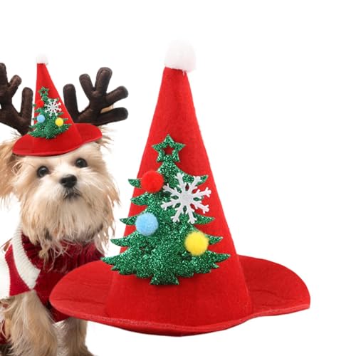 Weihnachtsmütze für Hunde, Weihnachtsmütze für Hunde - Partyhut Weihnachtsmützen | Foto-Requisiten, Cosplay-Kostüm-Zubehör, spitzer Hut, Katzenhüte für kleine, mittelgroße und große Katzen, Hunde von Janurium