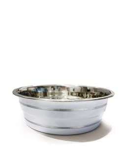 Chic Stainless Steel Bowl for Dogs, White, Size L von Japan Premium Pet
