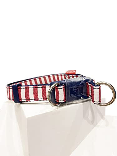 Japan Premium Pet Denim Halsband Sea Style mit Silikonschutz und Doppelbefestigung, Größe M (34–60 cm), Rot von Japan Premium Pet