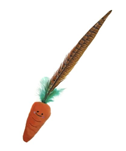 Japan Premium Pet Cat Teaser with Pheasant Feather. Orange. von Japan Premium Pet