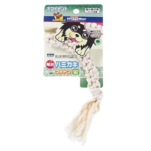 Japan Premium Pet Hundespielzeug, Zweireihiges zopfartiges Seil zum Zähneputzen aus natürlicher Baumwolle ohne Farbstoffe (Mini) von Japan Premium Pet