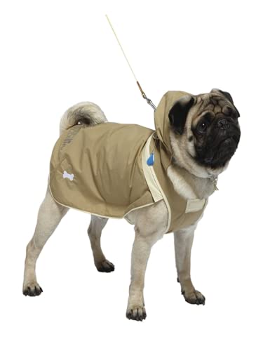 Reflective Sports Transformer Raincoat Jacket for Dogs. Size L. Beige Khaki von Japan Premium Pet