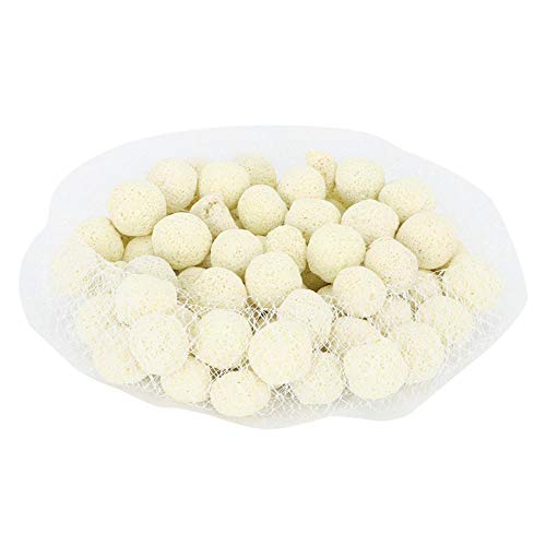 Mesh Bag White Keramikring Aquarium Filter, Aquarium Aktivkohle, Filtermedien Bio Balls für(Yellow Bacteria Ball 500g) von Jarchii