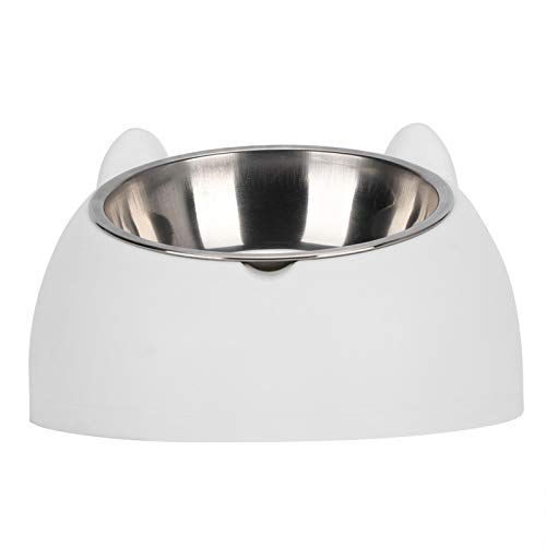 Rutschfeste Futterschale für Haustiere aus Edelstahl, Hundefutterschale, Tiernahrungsschüssel, Hundefutterschale aus(white, With stainless steel bowl) von Jarchii