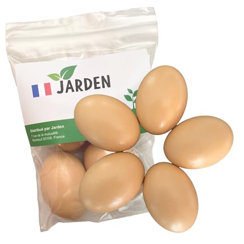 Jarden® 5 Stück Hühnereier aus Holz, Zubehör für Hühnerstall, Legehennen, künstliche Eier für Sitzstangen und Freigehege im Garten von Jarden