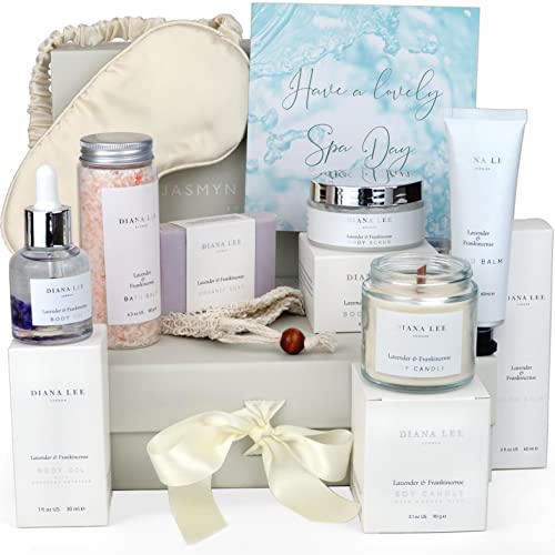 Luxuriöses Bad-Geschenkset für Frauen – 10 entspannende Spa-Geschenke für Frauen mit Lavendel und Weihrauch Bade-Spa-Geschenkkorb für Frauen mit Selbstpflege-Geschenken und Heim-Spa-Produkten von Jasmyn & Greene