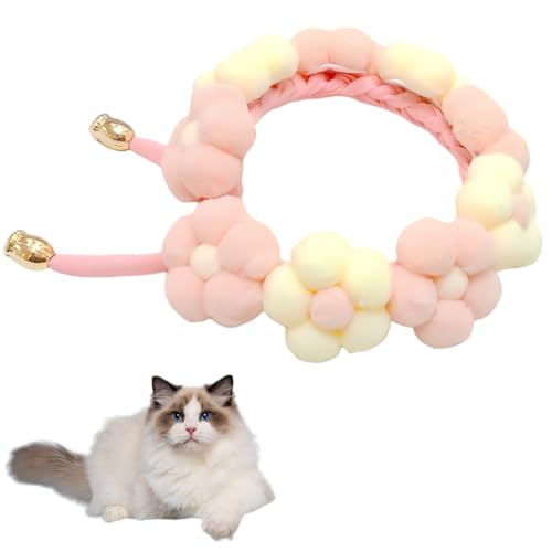 Niedliches Katzenhalsband mit Schleife, mit Blumenmuster, ästhetisches Katzenhalsband mit Glöckchen, Fliege für Indoor-Katzen und kleine Hunde, Welpen, Farbe 4, S (1,8–3,2 kg) von Jatmira