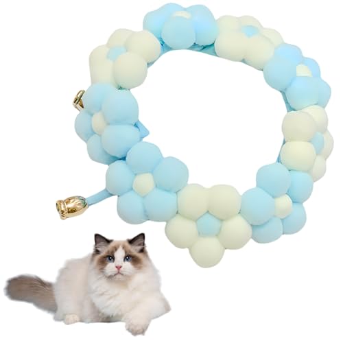 Niedliches Katzenhalsband mit Schleife, mit Blumenmuster, ästhetisches Katzenhalsband mit Glöckchen, Fliege für Indoor-Katzen und kleine Hunde, Welpen (Farbe 5, L (5,9–9 kg)) von Jatmira