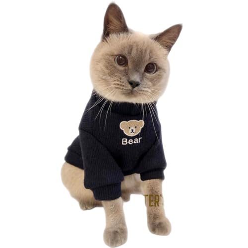 Süßes Katzen-Sweatshirt, Bärenmuster, Cartoon-Haustierbekleidung, haarlose Katzen mit Ärmeln, für alle Jahreszeiten, weich, gemütlich, für Hunde, Welpen, Katzenkleidung für Kätzchen, Katzenkleidung von Jatmira