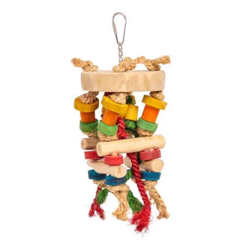 Java | Knabberspielzeug - Vogelspielzeug aus Holz - Babble Tower Chain - Small | ca. 10 x 10 x 21 cm von Java