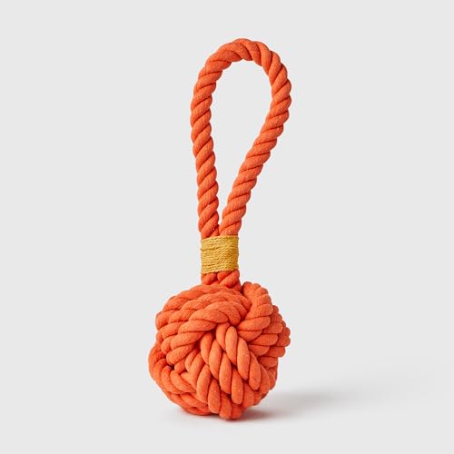 Jax & Bones Hundespielzeug aus Seil, 7,6 cm, orange, keltischer Knoten, Ziehspielzeug für Hunde, Premium-Spielzeug für aggressiven Knoten, Hundeseil von Jax & Bones